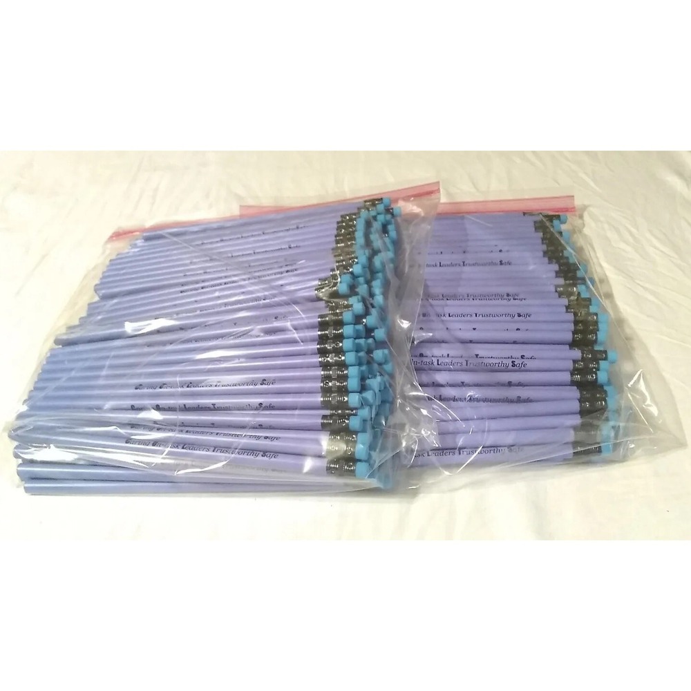 #2 Wooden Pencils Unsharpened Lot 185 "Caring On-task Leaders Trustworthy Safe"